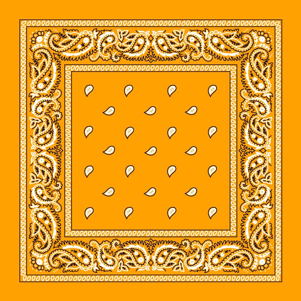 12 Pack One Dozen Gold Bandana Color Double Sided Print Paisley Cowboy Novelty 100% Cotton Bandana Scarf(Many Colors) (Gold) by M.H.I.