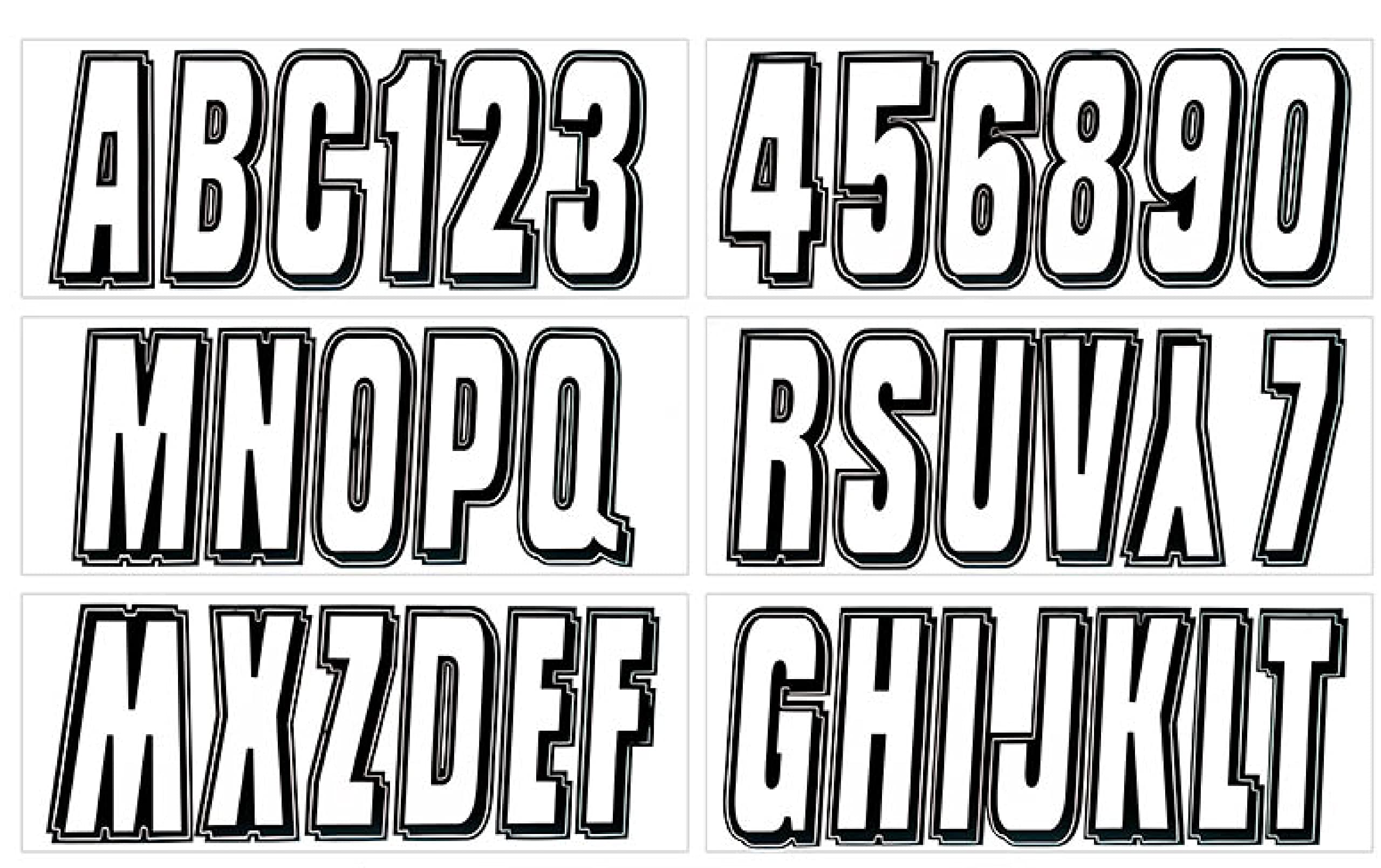 Hardline Products 320CLBK 320 Series 3" Letter/Number Kit-Clear/Black