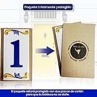 Vista 4 de Número de casa - Número para casa, cerámica esmaltada, técnica española pintada a mano, nombres y direcciones (Margin)