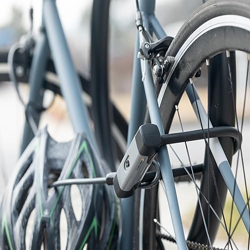 Miniatura 5 de Via Velo Juego de 2 candados para bicicleta con el mismo sistema de llave, cerraduras antirrobo en U de 0.315 in x 4.92 pies, acero trenzado de