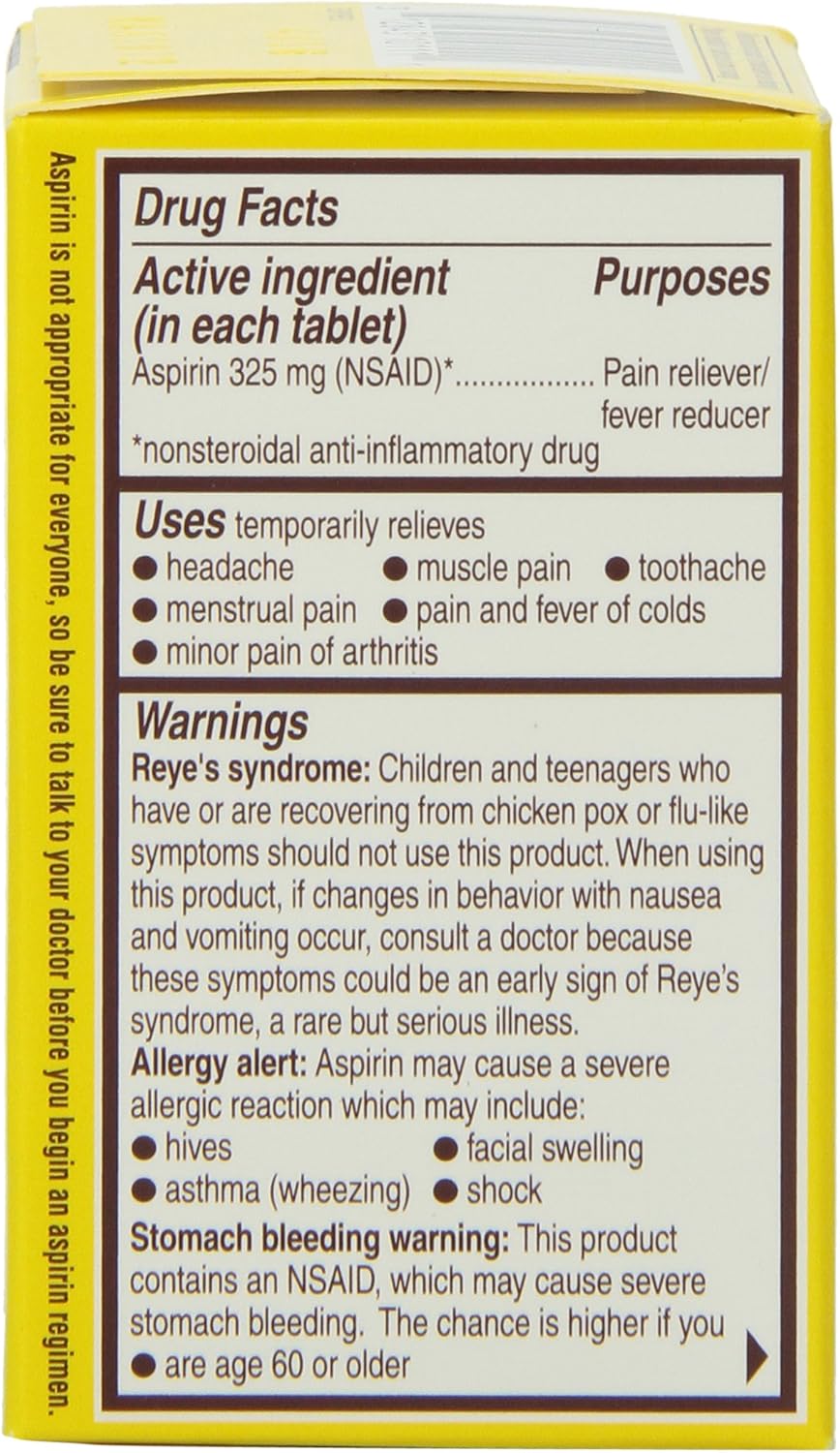 Genuine Bayer Aspirin 325mg Tablets, 24-Count (Pack of 2) : Health & Household