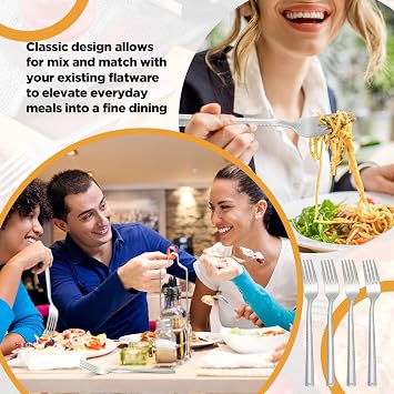 Minatee 100 Pieces Metal Forks Set Bulk 6.7 Inches Stainless Steel Dinner Forks Silverware Flatware Fork Salad Forks for Home Restaurant Kitchen Dishwasher Safe