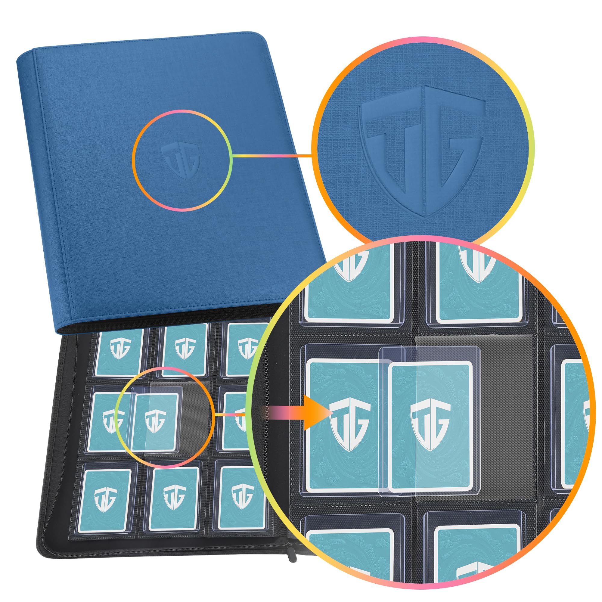 TCGUARD Toploader Binder For 216 Cards - 9 Pocket Trading Card Album, Holds 3x4" Toploaders For MTG & TCG - View #9