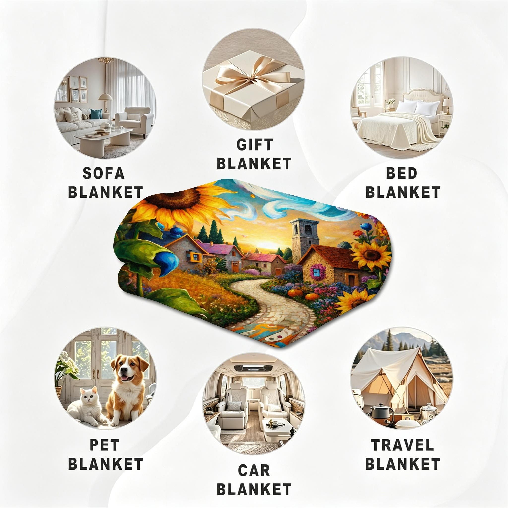 Coperta Matrimoniale 180x200 cm Campanella Pile Flanella Motivo-A256