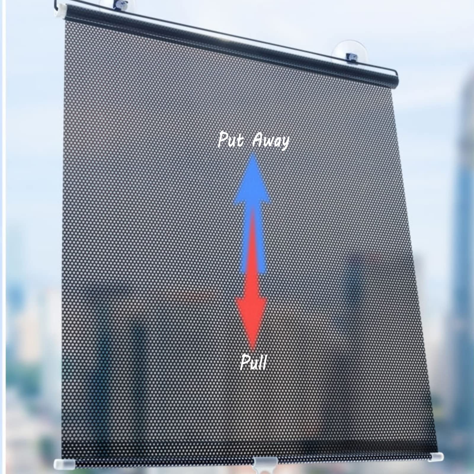 UrbanHui Pare-soleil Rétractable à Ventouse Sans Perforation