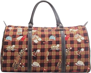Womens Fashion Canvas Tapestry Big Holdall Weekender Travel Holdall Luggage Bag (Golf)