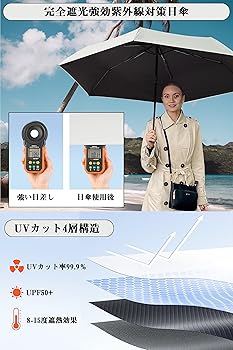 Amazon | 日傘 UVカット 超軽量 198g 遮光 自動開閉 折りたたみ