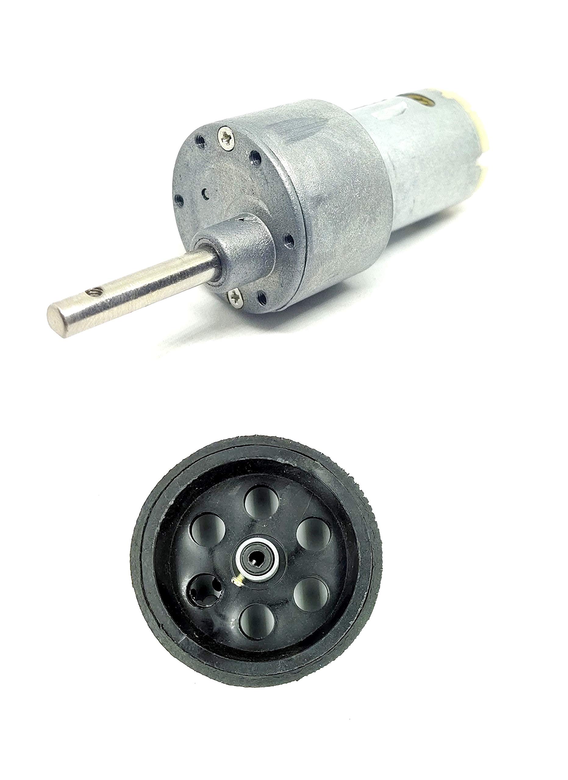 INVENTO 1pcs 12v 10 Kg-cm 500 RPM Side Shaft High Torque Geared DC Motor Heavy Duty with 95mm x 20mm Wheel for Robot Smart Car DIY (B083XD3SD4) Amazon Price History, Amazon Price Tracker