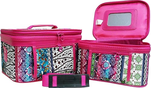 Estuche de maquillaje de impresión de moda para mujer Set de cosméticos de 2 piezas