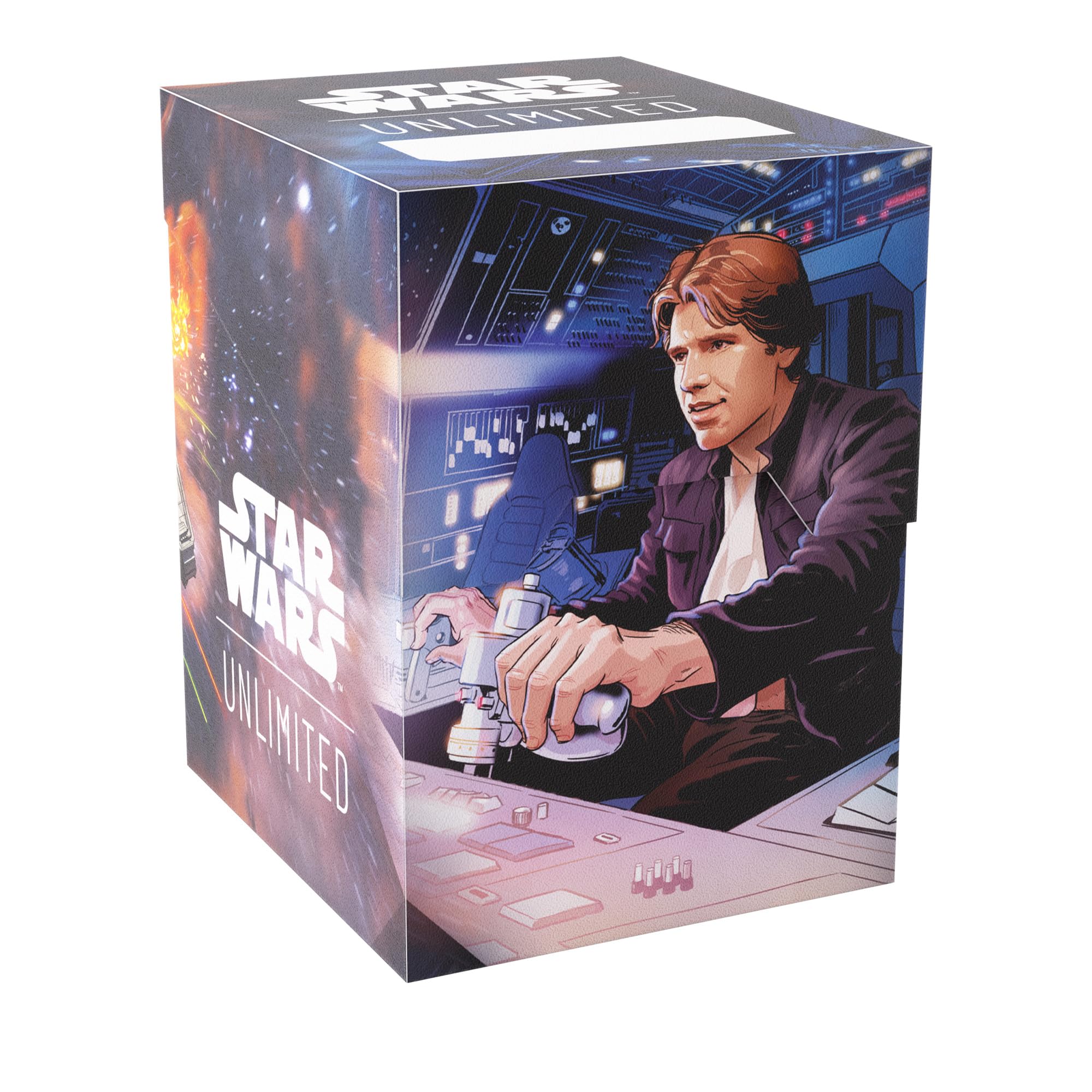 Star Wars Unlimited Soft Crate - Full-Color Printed & Officially Licensed Durable Deck Box, Holds 60 Double-Sleeved Cards, Perfect for TCGs and LCGs, Han Solo/Millenium Falcon, Made by Gamegenic