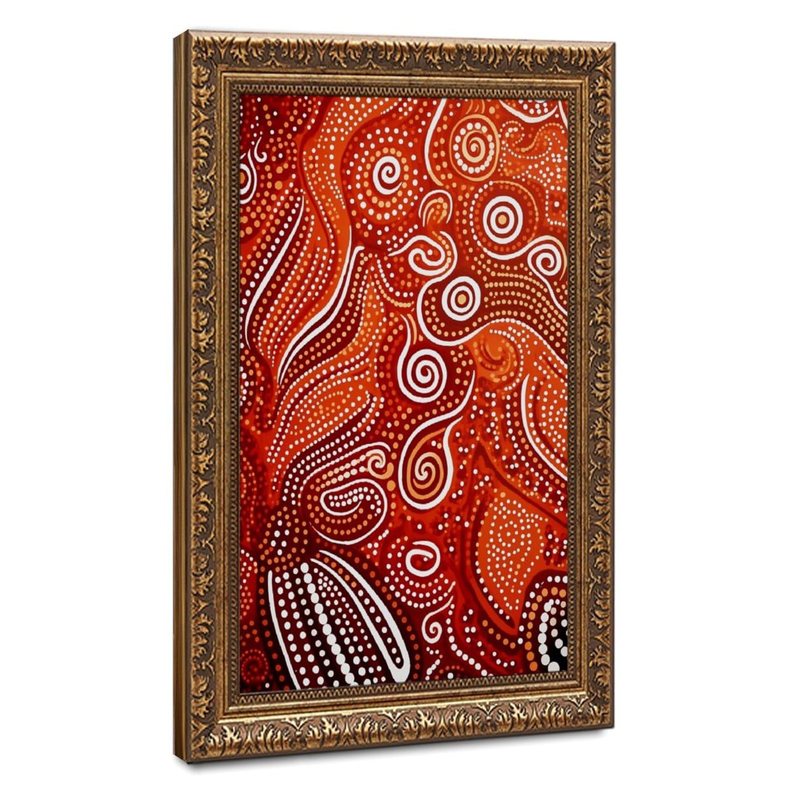 AYINUER Abstract Orange Swirl Dot Pattern Poster Canvas Poster for Dorm Room Decor Gift