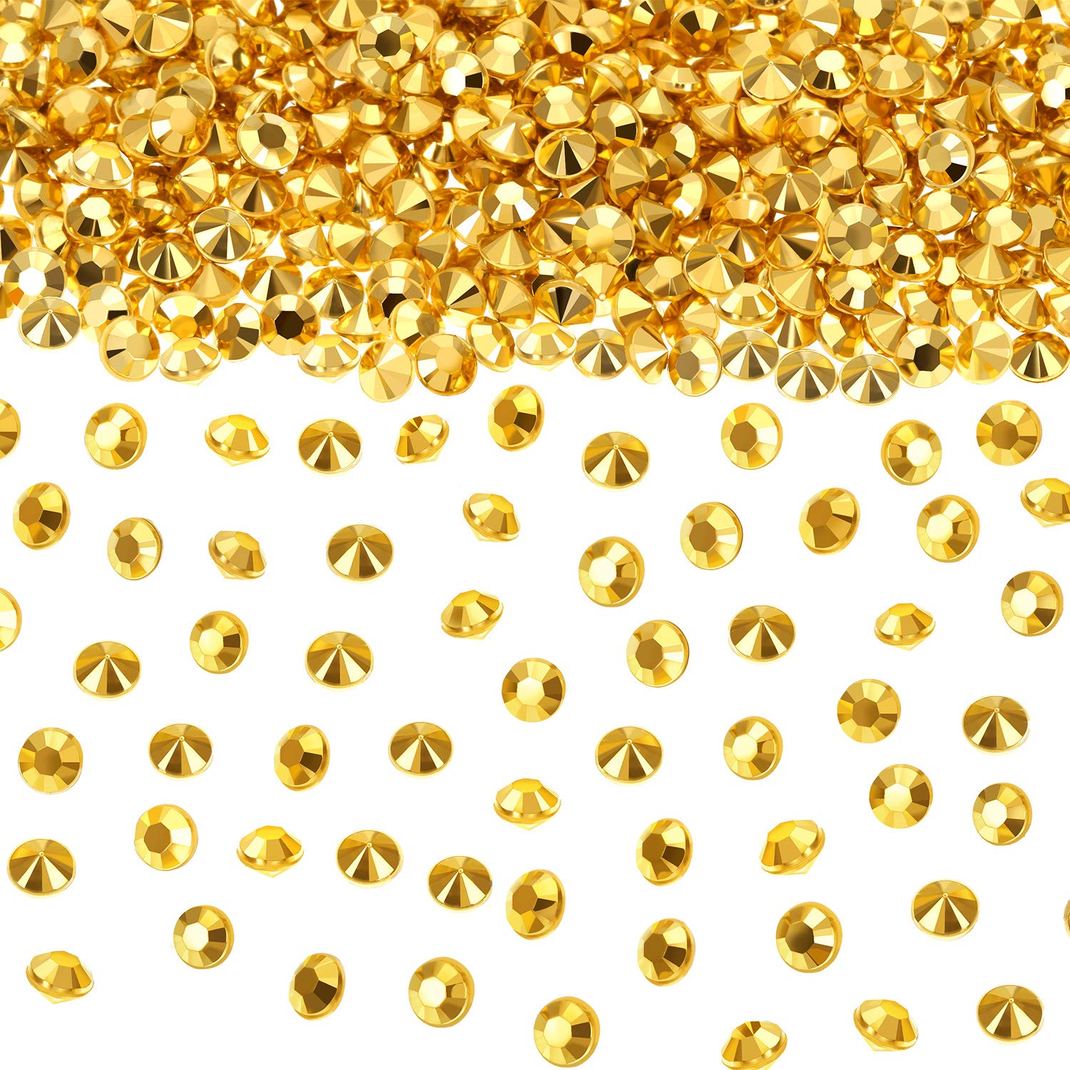 10000 Clear Wedding Table Scatter Crystals Acrylic Diamonds Rhinestones for Table Centerpiece Decorations Bridal Shower Decorations Vase Beads(4.5 mm,Fully Gold Plated)