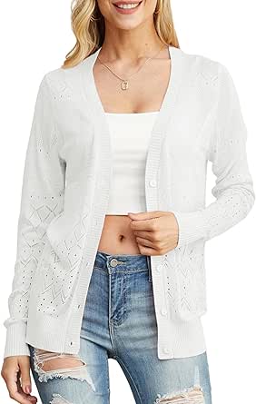 GRECERELLE Damen Strickjacke - Elegante Cardigan Für Herbst, Winter, Frühling