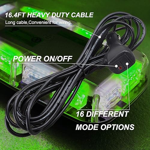 Miniatura 19 de ASPL 48LED - Luz estroboscópica para techo, alta visibilidad, advertencia de seguridad de emergencia, barra de luz estroboscópica LED con base Blanco