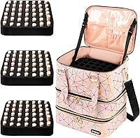 Vista 11 de Bolsa Organizadora de Esmalte de Uñas Soporta Esmalte de Uñas (15ml/0.5 fl oz) y Lámpara de Uñas, Estuche de Almacenamiento de Kit de Uñas de Cuero