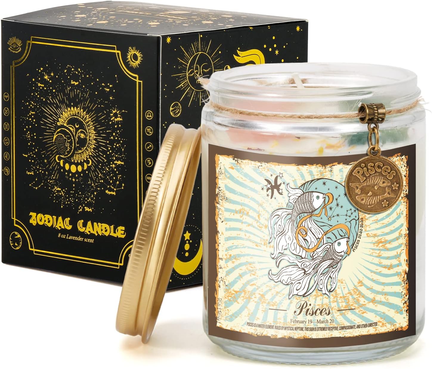 Zodiac Candles Pisces Candle, Astrology Gifts for Women