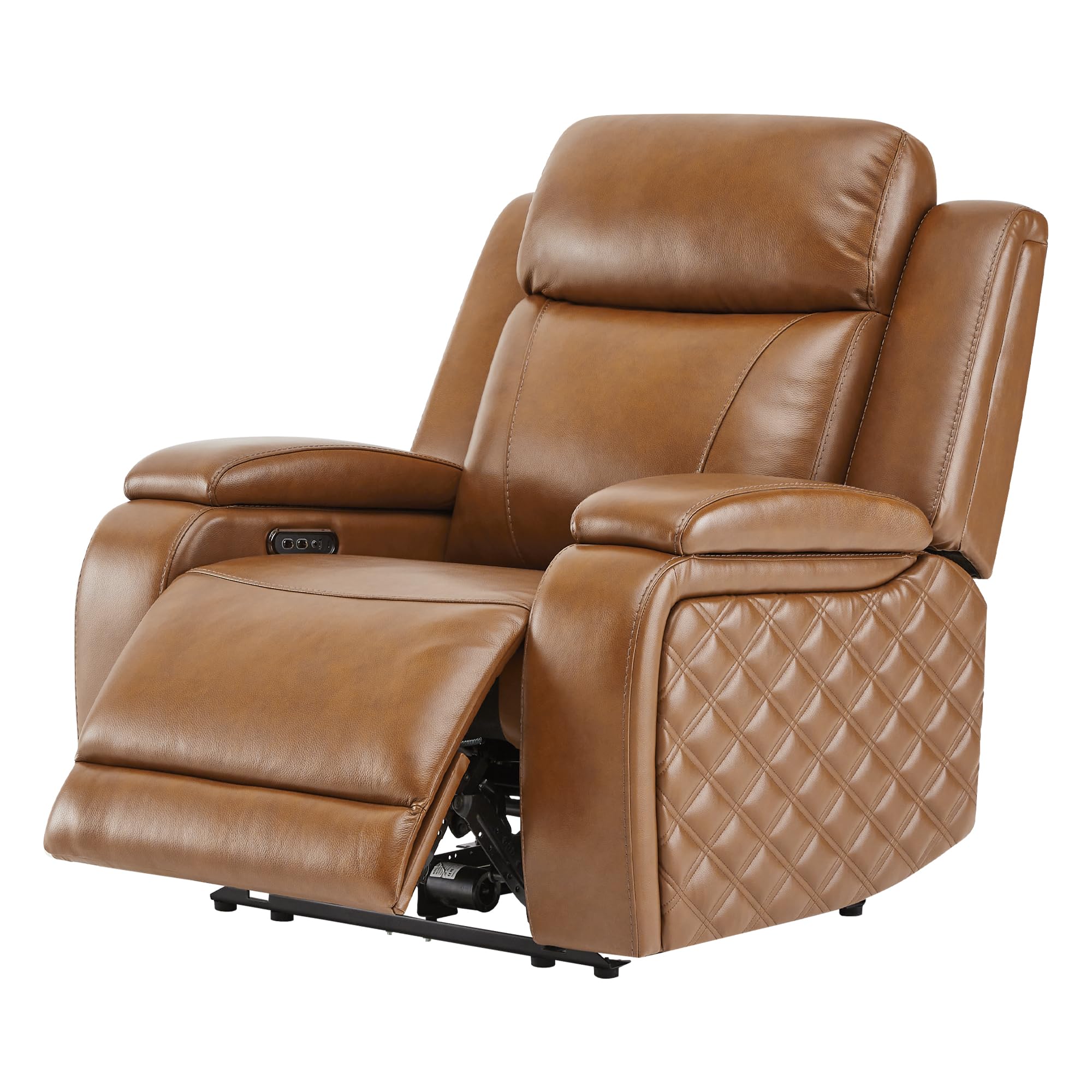 Watson & Whitely Genuine Leather Power Recliner Chairs for Adults, Zero Gravity Recliner with Power Headrest & Hidden Storage, Electric Reclining Sofa