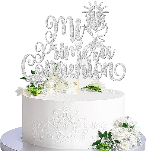 Miniatura 9 de 24 piezas de decoración para cupcakes con purpurina de paloma para la primera comunión, bautismo, decoración para bautismo cristiano, suministros de