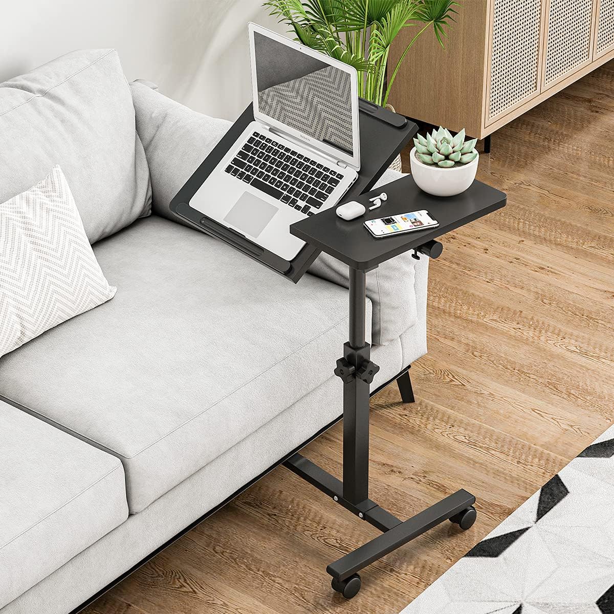 Buy Furist Bedside Table Rolling Laptop Tray and Projector Cart, Height