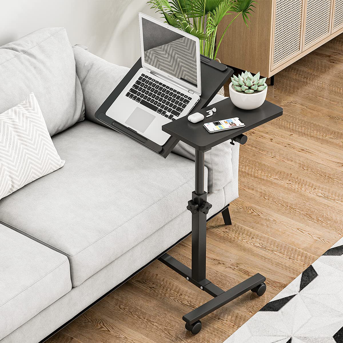Buy Furist Bedside Table Rolling Laptop Tray and Projector Cart, Height