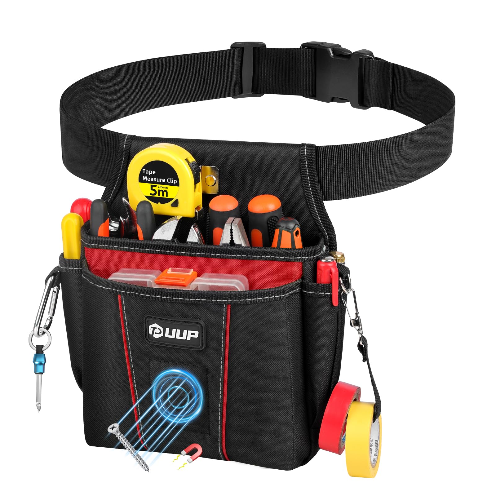 UUP Tool Belt for Men, 10 Pockets Magnetic Tool Pouch Heavy Duty Toolbelt