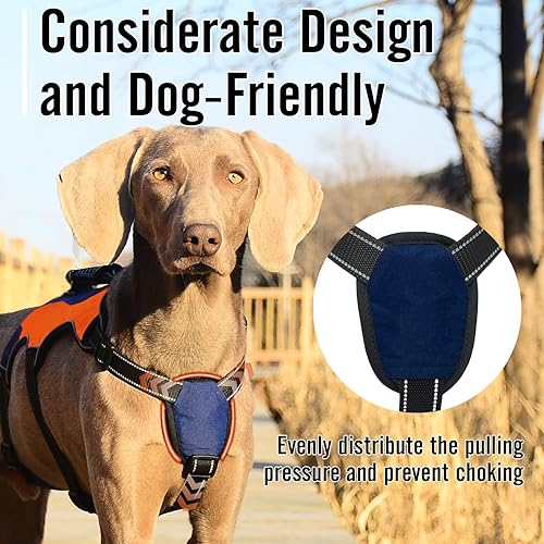 Miniatura 8 de Arnés para perro a prueba de escapes, chaleco reflectante ajustable sin tirones con asa de elevación y clip para correa, arnés de cuerpo completo