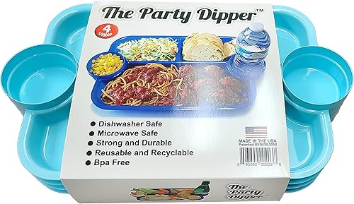 Miniatura 10 de Bandeja de fiesta - Platos de fiesta innovadores multiusos versátiles convenientes para una fiesta, eventos, catering, escuela, hogar - Fabricado en