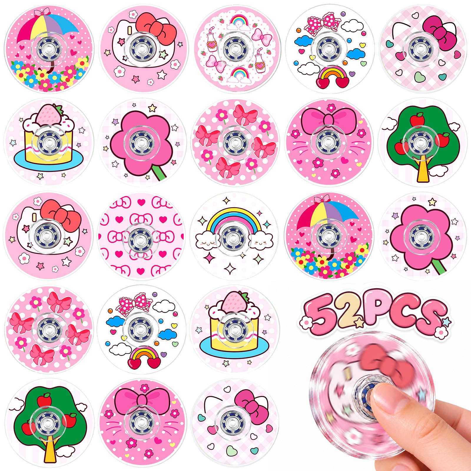 Photo 1 of Sauyoza 52 Pack Pink Cat Fidget Spinners