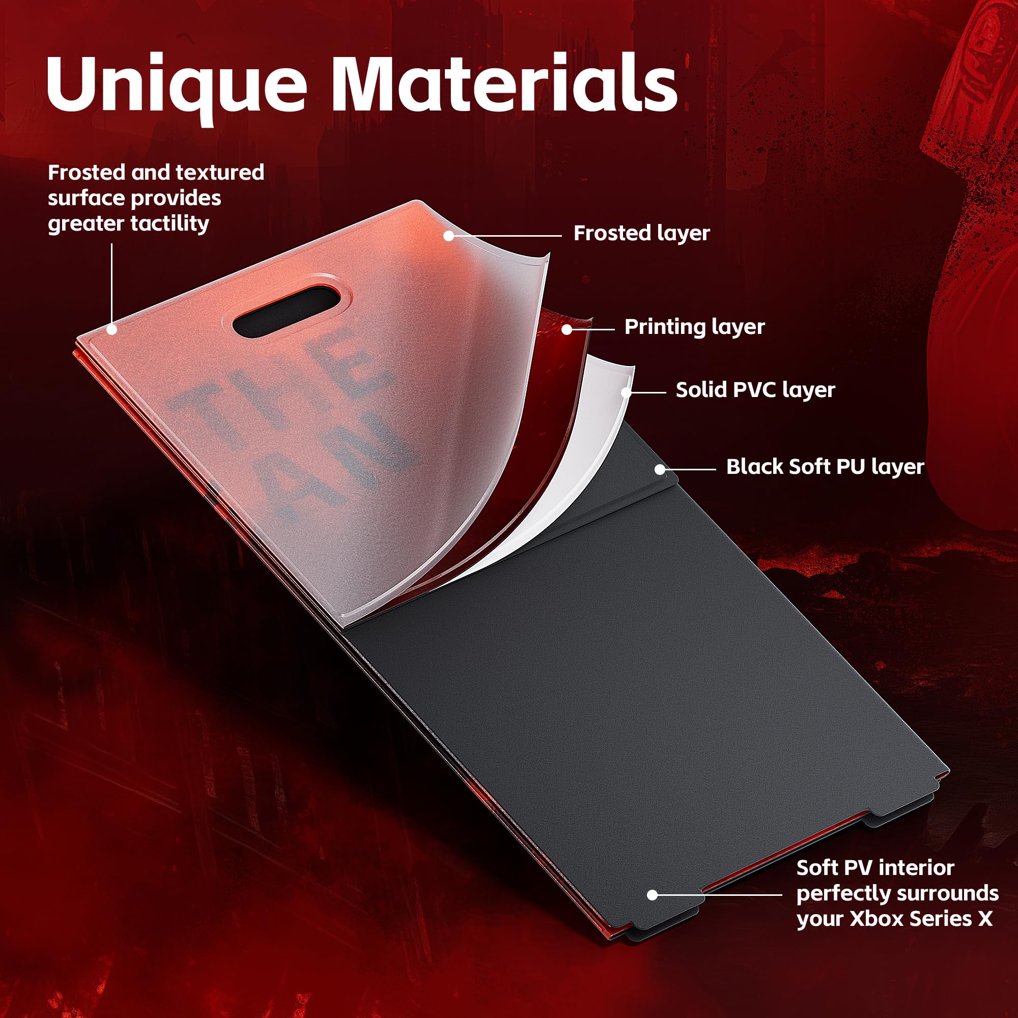 Mytrix Wraps Coque de protection magnétique pour console Xbox Series X Call of Duty Rouge