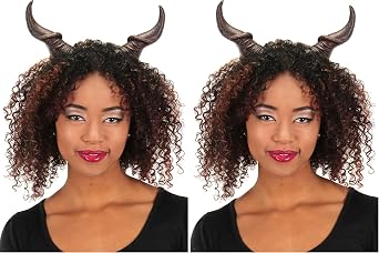 elope Beast Horns Headband Costume Accessory for Adults | Unisex Faux Devil Halloween Horns