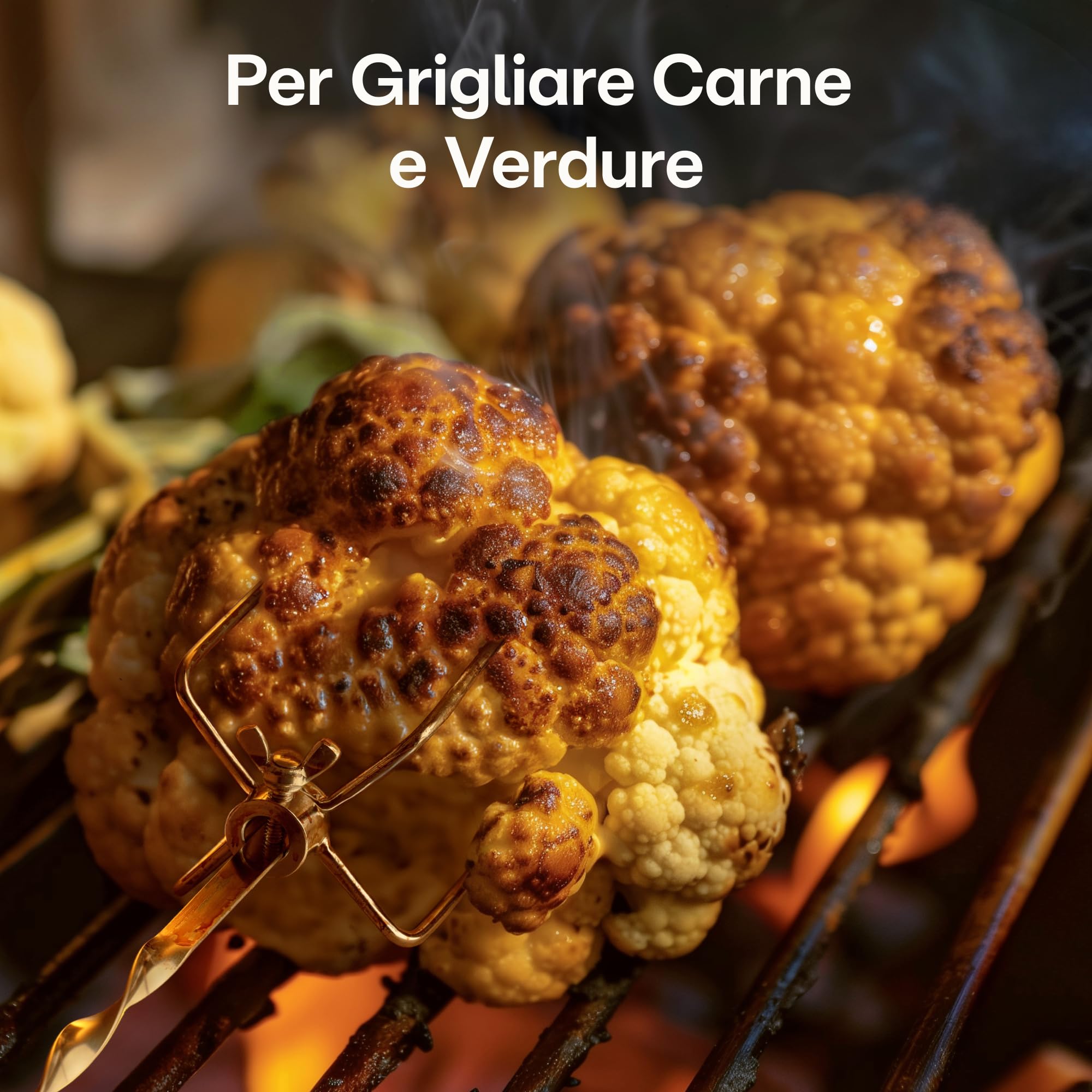 Praknu 2 Morsetto per Spiedo da Girarrosto 12mm - Forchettone Fermacarne da Arrosto Acciaio Inox - Fissaggio della Carne - Lavabile in Lavastoviglie