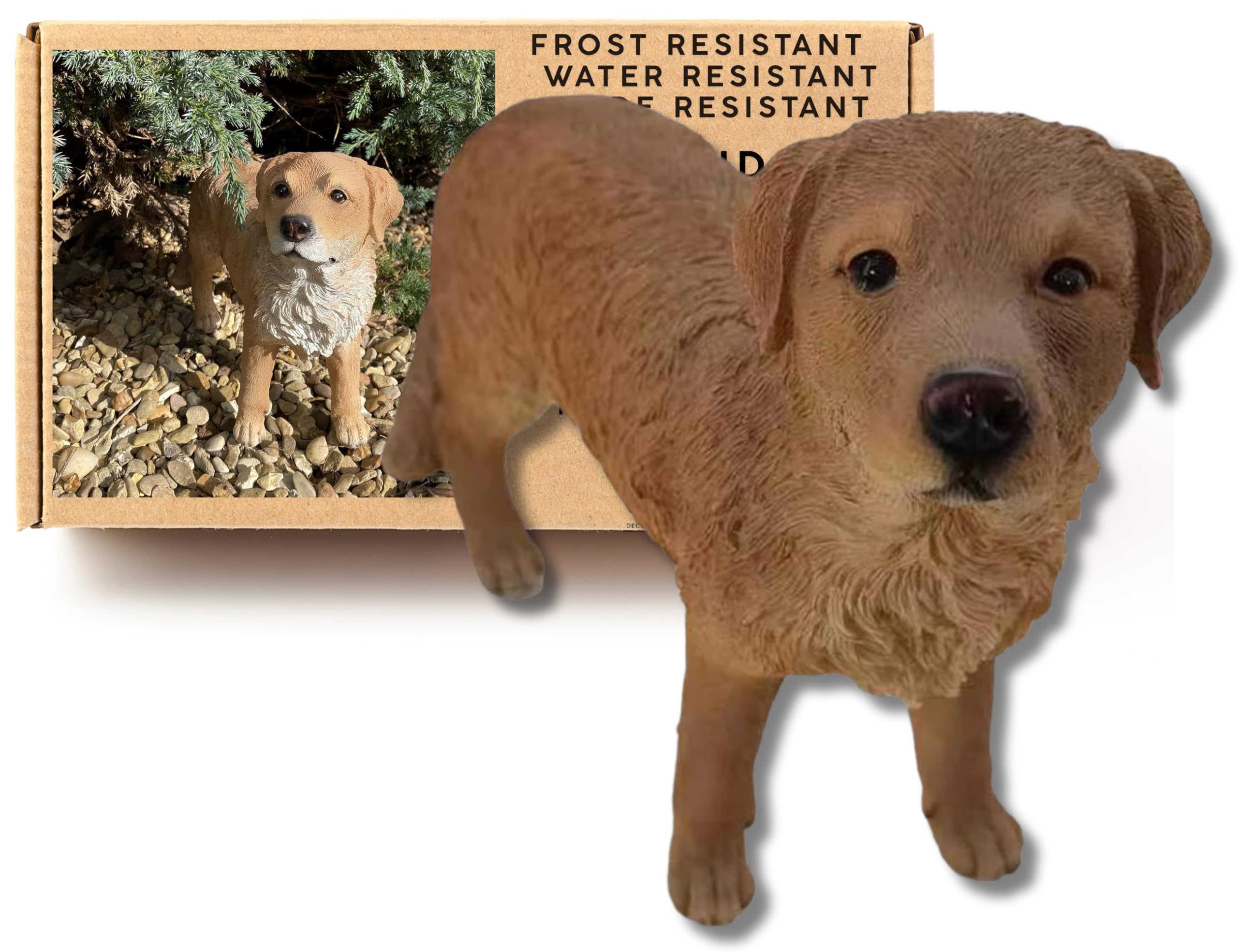 G&H Decor Garden Ornaments Outdoor - Intricate Golden Retriever Gifts - Durable Resin Garden Ornaments - Hand-Painted, Water & UV Resistant, 27cm x 22cm x 11cm - British Design Dog Statue