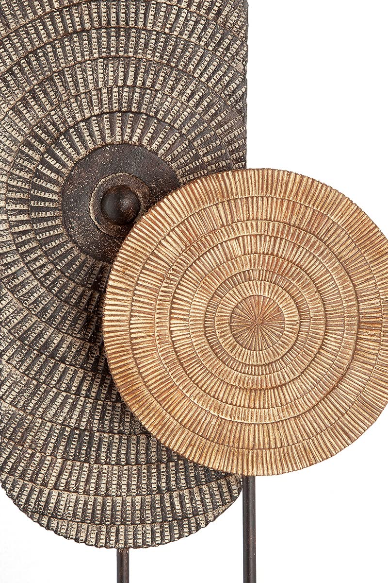 GILDE Poly Skulptur Carve auf Sockel - Dekorative Figuren - Deko Statue Wohnzimmer - Büro Dekoration Braun - Höhe 47,5 cm, Naturfarben