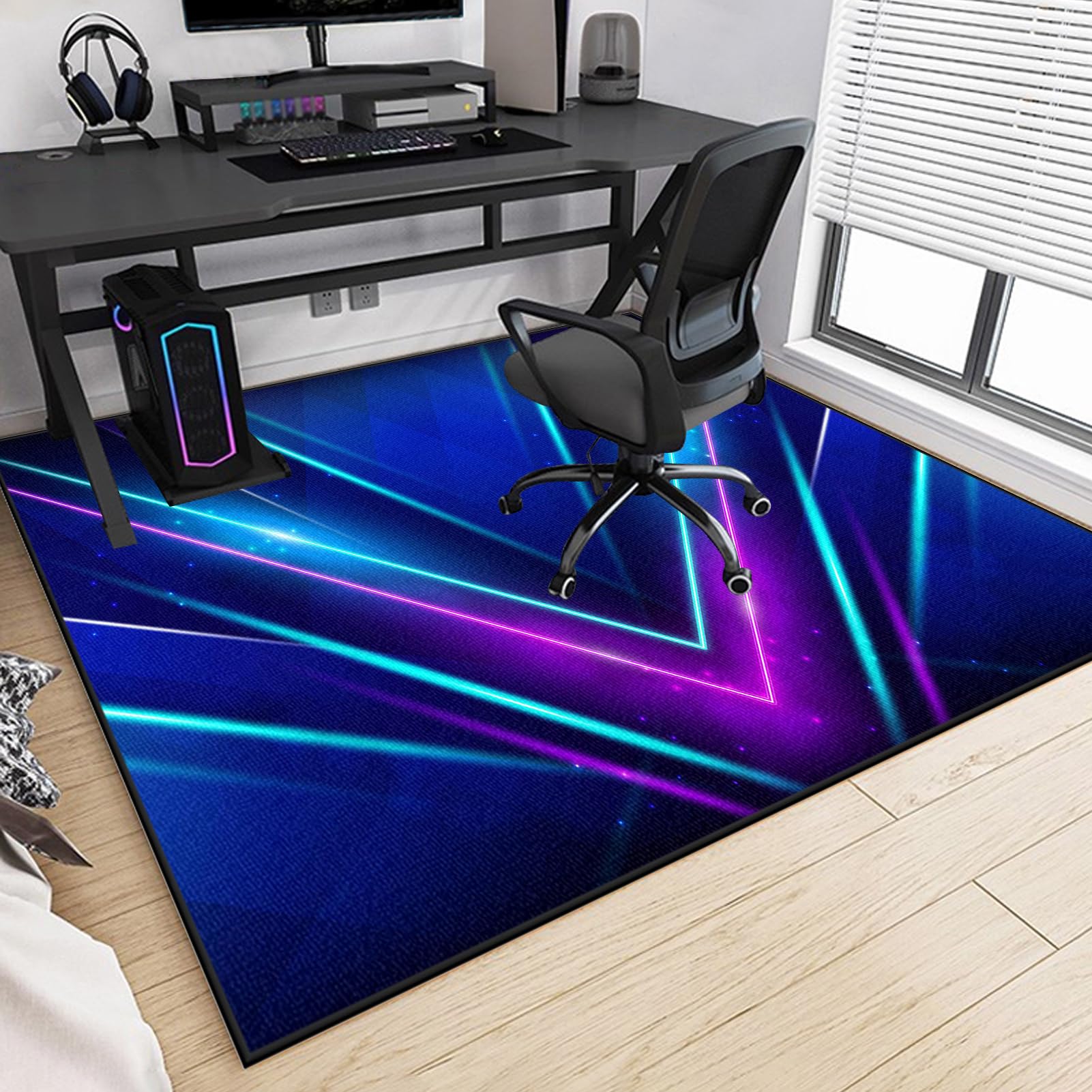 Alfombra Silla Gaming Antideslizante Alfombra para Silla de Escritorio 90 x 120 cm Tapete de Protección de Oficina para Suelos Duros Alfombras Gaming Suelo Alfombra Silla Ruedas para Madera Dura