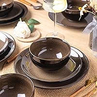 Vista 2 de LERATIO Ceramic Dinnerware Sets for 8,Stoneware Plates and Bowls Sets,Handmade Reactive Glaze Dishes Set,Chip Resistant and Scratch Resistant