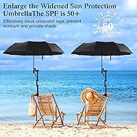 Vista 5 de 2 paraguas de playa con abrazadera universal ajustable UPF 50+ apertura y cierre automático resistente al viento paraguas de golf portátil