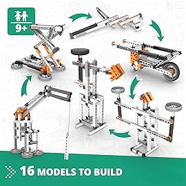 Engino STEM Toys, Mechanics: Levers, Linkages & Structures, Engineering Kits for Kids 9+, Gifts for Boys & Girls, Educational Building Toys, Fun Kids Activities (16 Model Options)