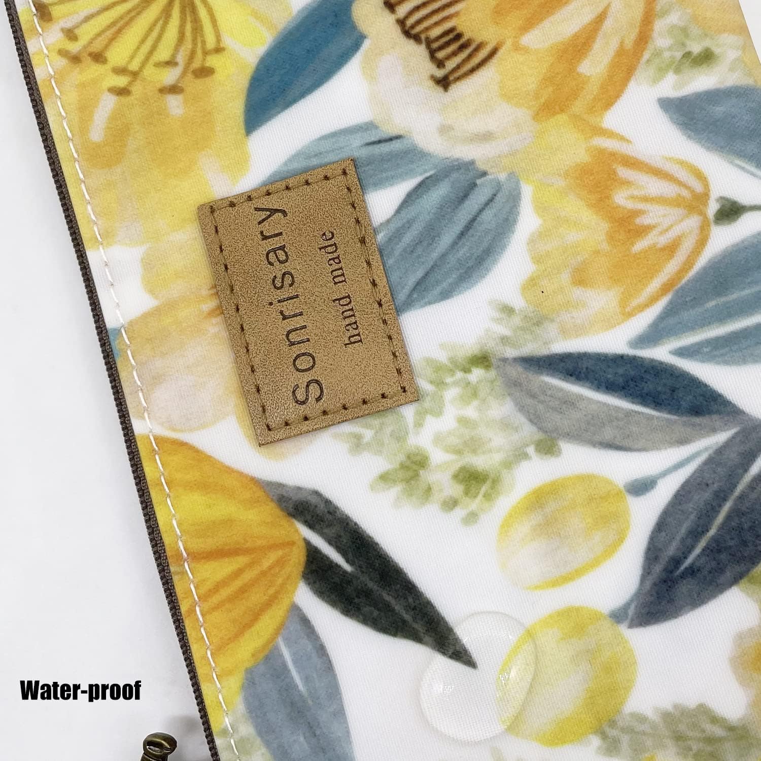Hunger Yellow Tulip Print Make-Up Cosmetic Bag Carry Case (P11417013), 8.67x5.12x3.14 Inch (Pack of 1) - Image 4