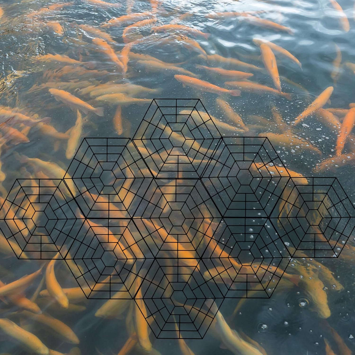 15pcs Pond Fish Netting Floating Guard Plastic Web Fish Pond Cover for Outdoor Safety Protector