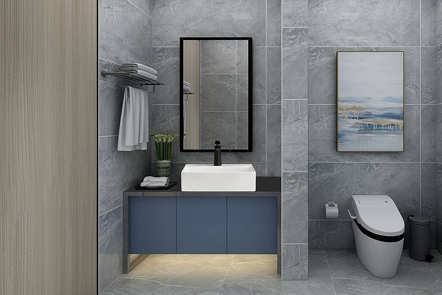 Bathivy Bathroom Vessel Sink with Pop Up Drain Combo, 18