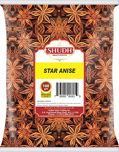 Miniatura 3 de SHUDH - Semillas de anís estrellado (3.5 onzas | 100 GM), vainas de anís estrellado chino entero, especia de estrella de anís secado al sol, Anis