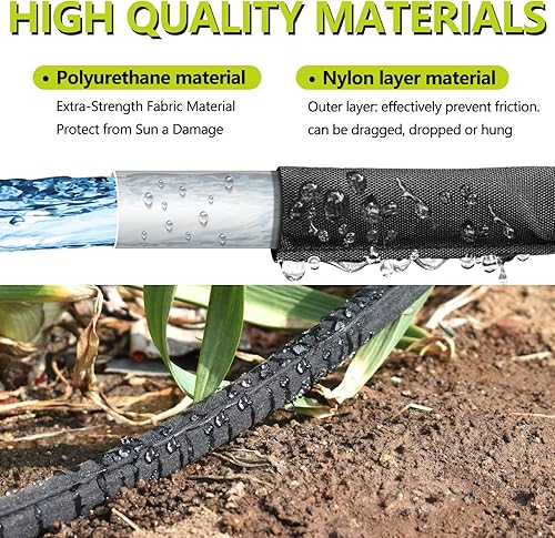 Miniatura 3 de Manguera de remojo de 25 pies, paquete de 2, manguera plana de 50 pies para riego de jardín, mangueras ligeras de riego por goteo de 50 pies para