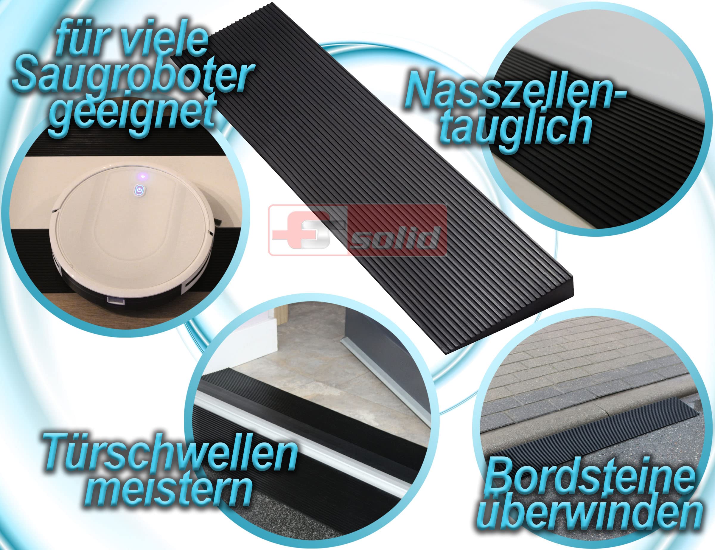Rampa progowa 4,5 cm, gumowa rampa najazdowa, do wózków inwalidzkich, wózków inwalidzkich, chodzików lub skuterów elektrycznych (wysokość 4,5 cm x szerokość 90 cm)