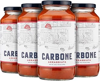 Carbone Arrabbiata Pasta Sauce | Tomato Sauce Made with Fresh & All-Natural Ingredients | Non GMO, Vegan, Gluten Free, Low Carb Pasta Sauce, 24 Fl Oz (Pack of 4)