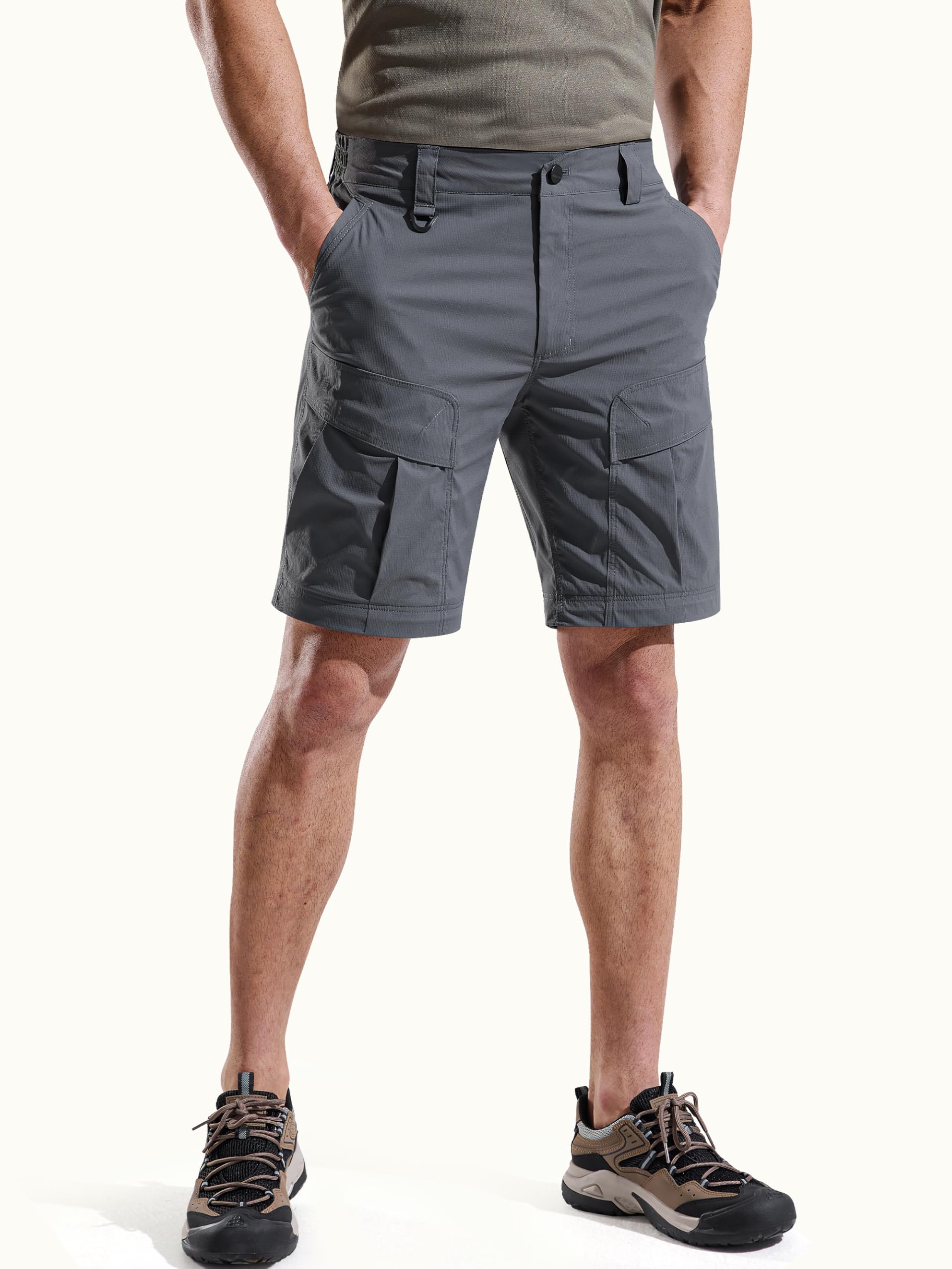 FREE SOLDIER Pantaloni Uomo da Trekking Convertibili Impermeabili Asciugatura Rapida con Zip Staccabile Cargo da Pesca
