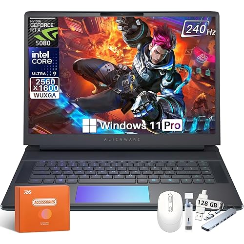 Alienware 16 Area-51 Gaming Laptop 2025 New, 16" WQXGA 240Hz, Intel Ultra 9 275HX, 64 GB DDR5 RAM, 2 TB SSD, RTX 5080 Graphics 16GB GDDR7, Wi-Fi 7, 4K Webcam, Windows 11 Pro, Accessory Kit