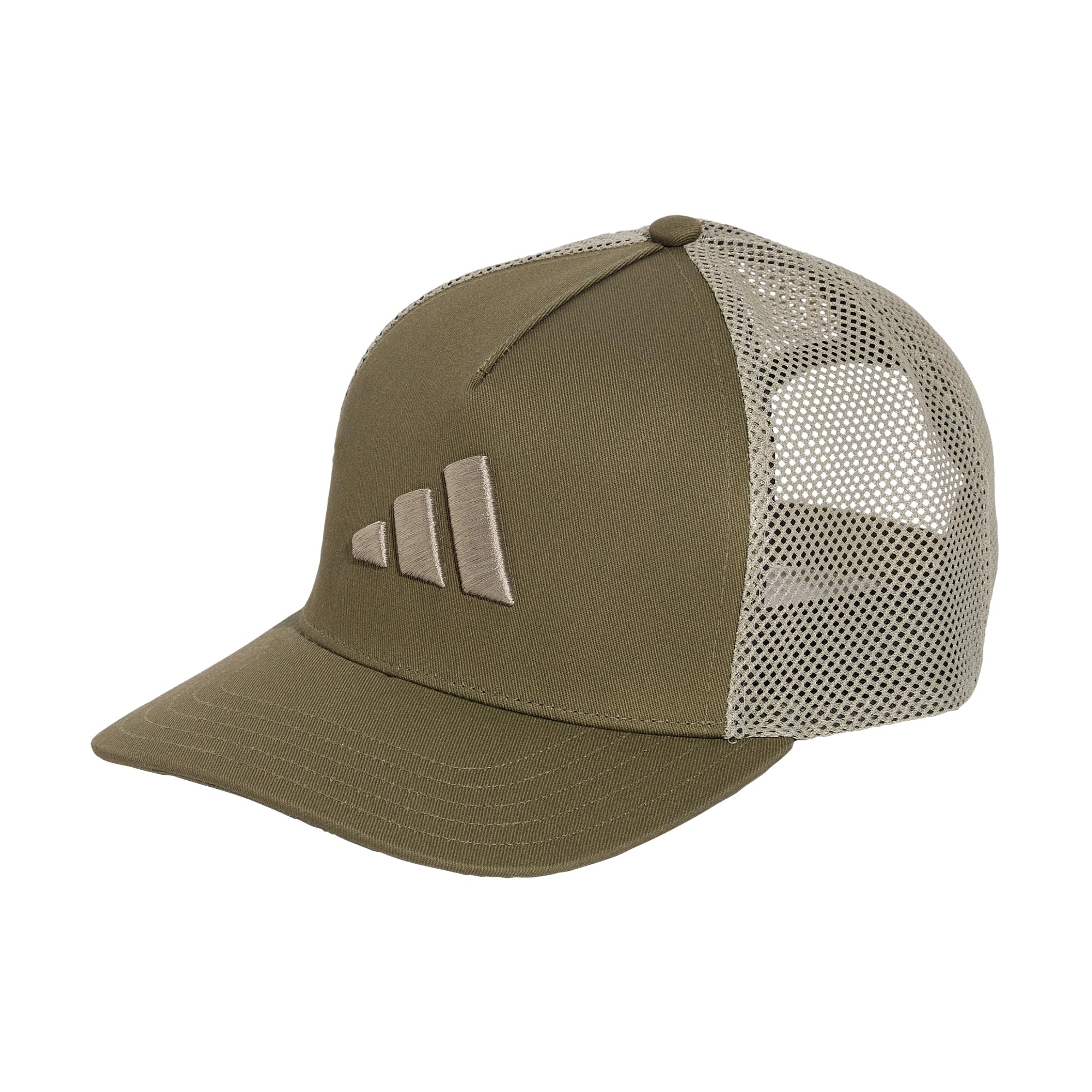adidas Unisex Snapback Trucker Cap, Olive strata/Silver Pebble, XS-S