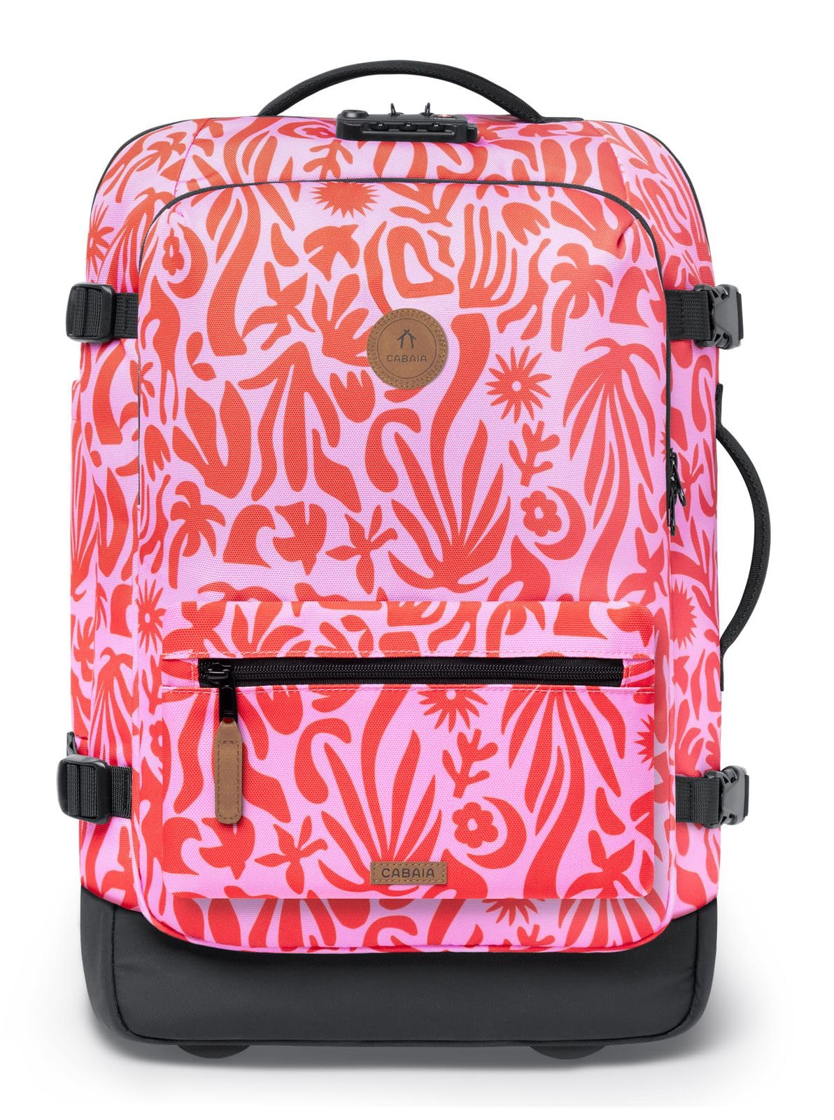 CABAIA Rucksack mit Laptopfach Soft Suitcase 2 Wheels All Over Trolley 48L Zante pink 51cm