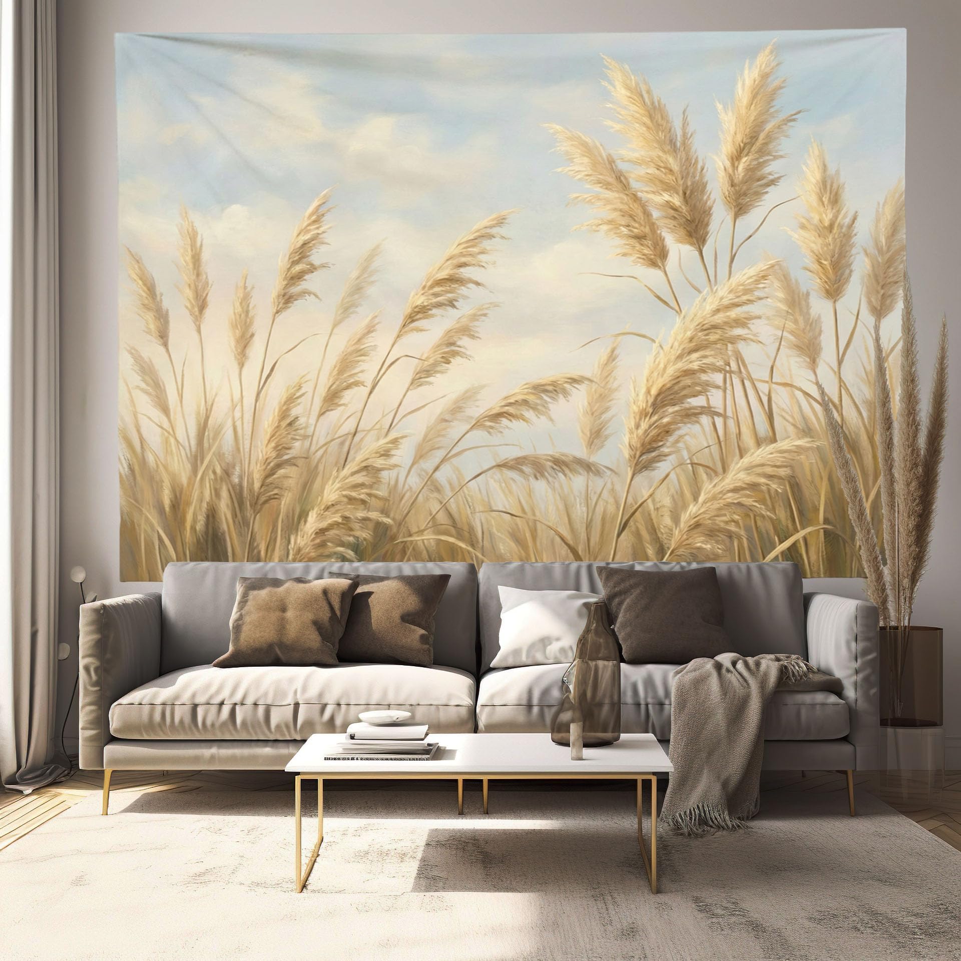 Tapiz de plantas retro JRISEMECY 230X150cm con estampado de paisaje realista de alta definición 8