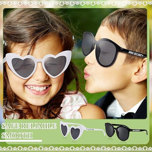 Miniatura 7 de El juego de 4 lentes de sol con portador de anillos y lentes de sol para niña de flores incluye lentes de sol de propuesta de portador de anillo